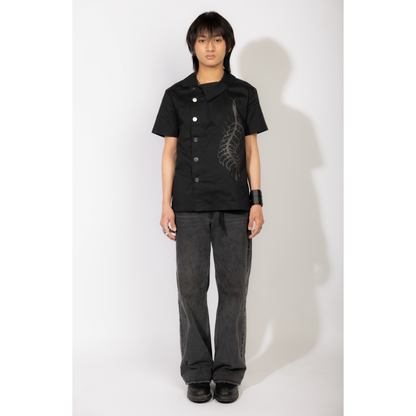 Pathogen Asymmetrical Button Up