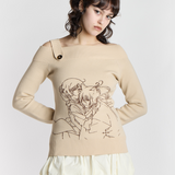 Tomoe and Nanami Off-Shoulder Sweater