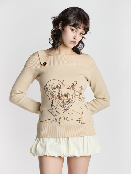 Tomoe and Nanami Off-Shoulder Sweater – little river co.
